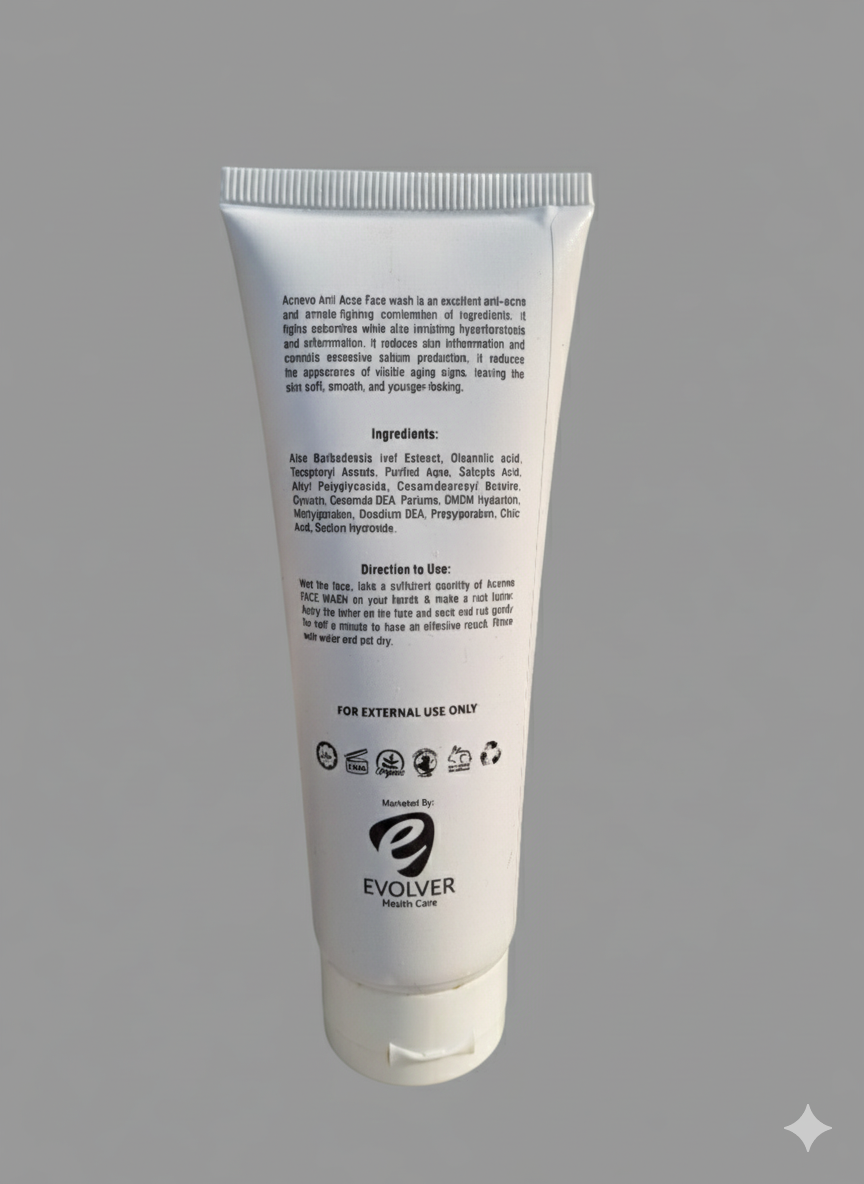 Acnevo Anti-Acne Salicylic Acid Face Wash Gel with Vitamin E Beads (120ml)