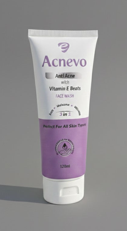 Acnevo Anti-Acne Salicylic Acid Face Wash Gel with Vitamin E Beads (120ml)