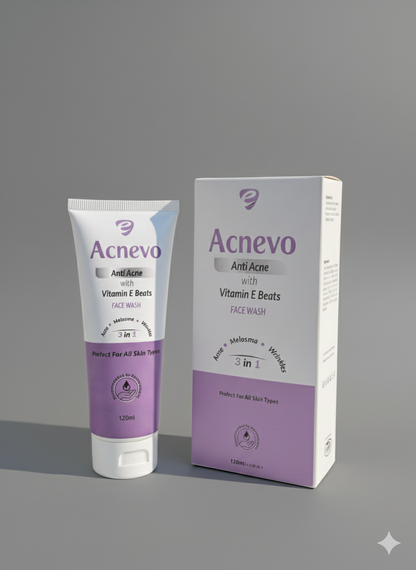 Acnevo Anti-Acne Salicylic Acid Face Wash Gel with Vitamin E Beads (120ml)